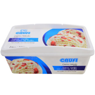 Helado CRUFI Crema con Salsa Frutilla 2 L