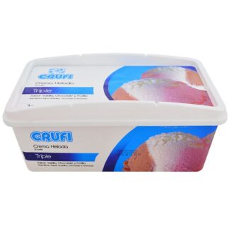 Helado CRUFI TRIPLE: FRUTILLA, CREMA Y CHOCOLATE 2