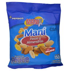 Mix MANIX Maní almendras y pasas 150 g