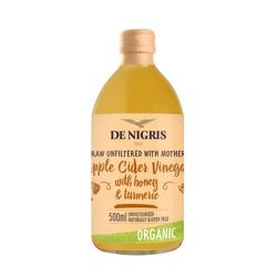 Vinagre de sidra de manzana DE NIGRIS con miel y cúrcuma