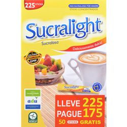 Edulcorante SUCRALIGHT lleve 225 pague 175 sticks