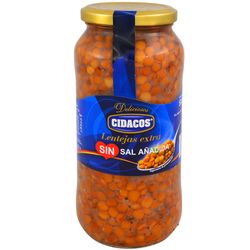 Lentejas sin sal CIDACOS 535 g