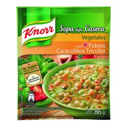 Sopa casera KNORR vegetales con fideos caracolitos