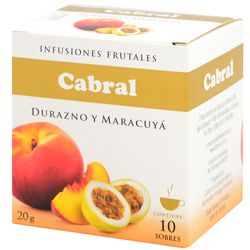 Té CABRAL durazno y maracuyá 10 un.