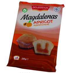 Magdalenas DE LAS HERAS rellenos Damasco 6 un.