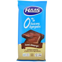 Chocolate HAAS 0% azúcar semi amargo 150 g