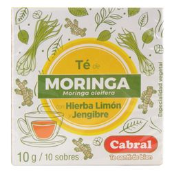 Té CABRAL moringa con limón y jengibre 10 un.