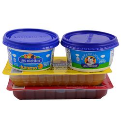 Pack LOS NIETITOS dulce de membrillo 400 g + batata 400 g + dulce leche 250 g + mermelada de durazno 250 g
