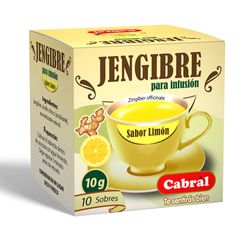 Té orgánico CABRAL Jengibre con Limón 10 un.