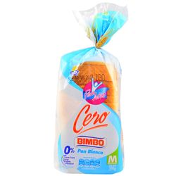 Pan blanco en rodajas BIMBO cero 390 g