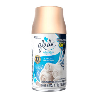 Desodorante Glade Automático Caricias Algodón. Rep. 175ml
