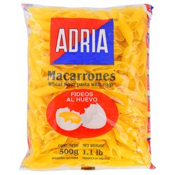 Fideos al huevo ADRIA macarrones 500 g