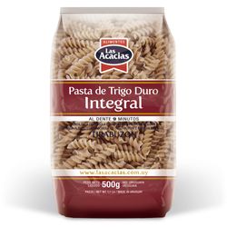 Fideos Tirabuzón LAS ACACIAS Integral 500 g