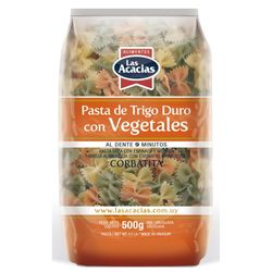 Fideos corbatita LAS ACACIAS con vegetales 500 g