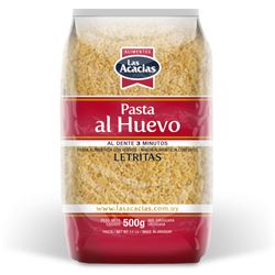 Fideos al huevo LAS ACACIAS letritas 500 g