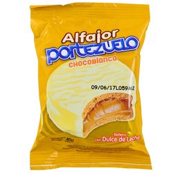 Alfajor PORTEZUELO blanco relleno dulce de leche 40 g
