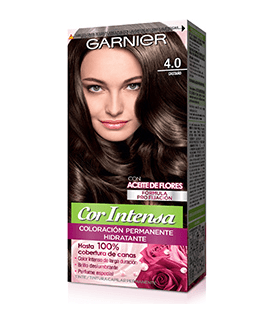 Tintura cabello 4.0 CASTAÑO OSCURO CENIZA ROJIZO NUTRISSE GARNIER