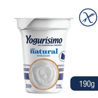 Yogur YOGURISIMO INTEGRAL Endulzado sabor Natural 190g